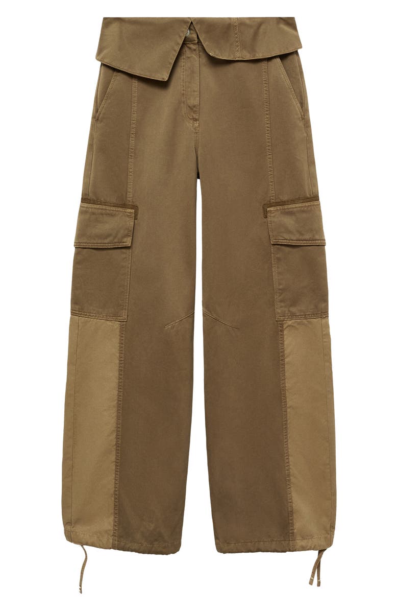 MANGO Turn-Up Waist Wide Leg Cargo Jeans, Alternate, color,