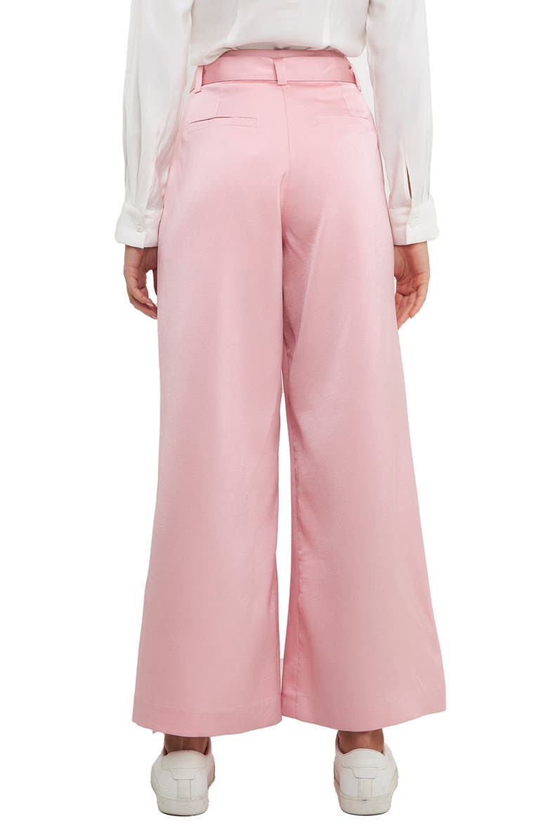 English Factory Satin Wide Leg Ankle Pants, Alternate, color, 