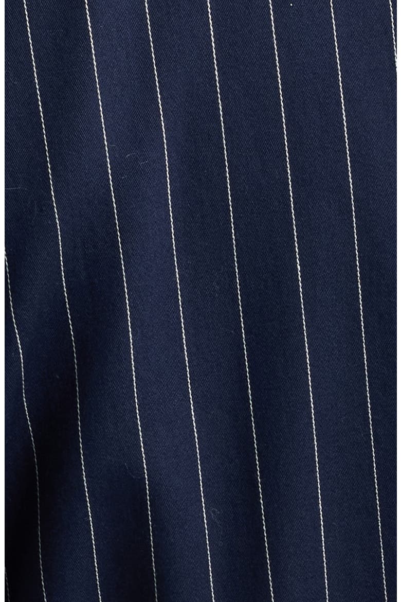 Chalkstripe Cotton Sateen Shawl Robe, Alternate, color, NAVY