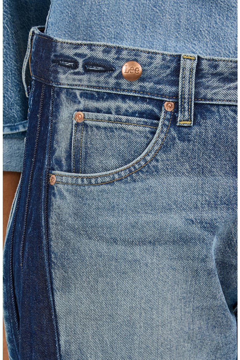 Rider Low Slung Raw Hem Barrel Leg Jeans, Alternate, color, BLISSFUL BLUE