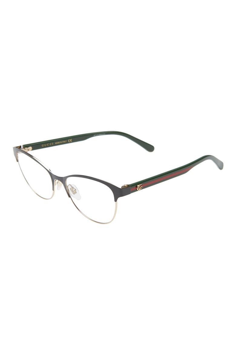53mm Cat Eye Optical Glasses, Alternate, color, BLACK W GOLD