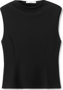 MANGO Sleeveless Flare Top with Shoulder Pads