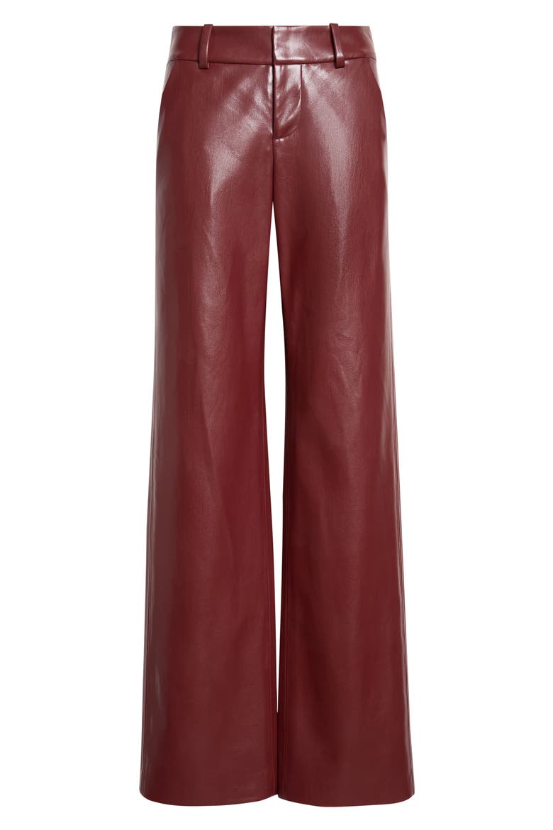 Alexander Faux Leather Wide Leg Pants, Alternate, color, GARNET