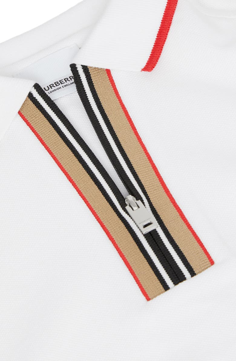 Burberry Kids' Samuel Icon Stripe Zip Polo, Alternate, color, 
