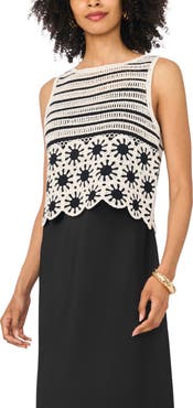 Vince Camuto Crocheted Tank with Slipdress