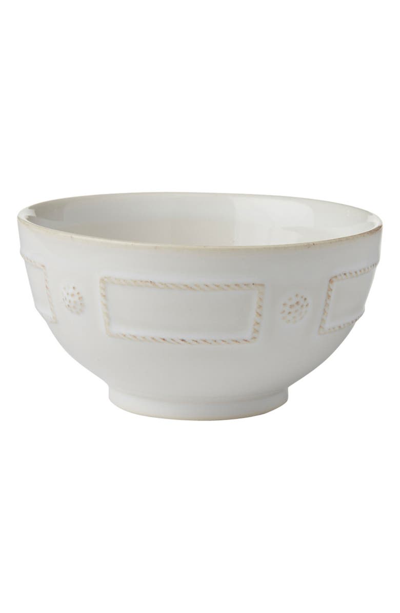 Juliska Berry & Thread French Panel Ceramic Cereal Bowl, Main, color, Whitewash