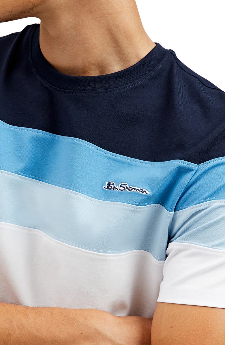 Ben Sherman Colorblock Stripe Stretch Cotton T-Shirt, Alternate, color,