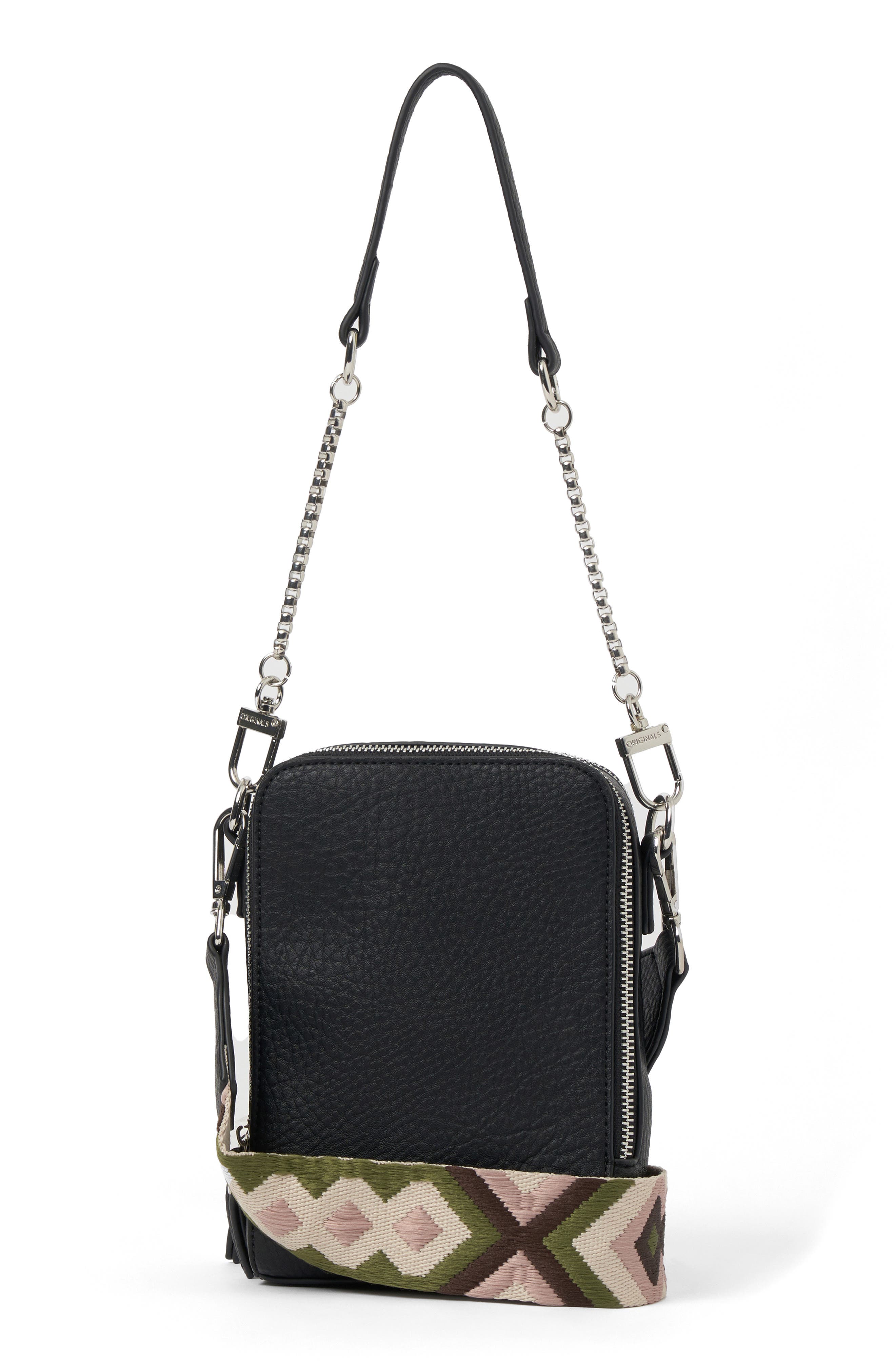Urban Originals Mirror Mirror Vegan Leather Crossbody Bag, Alternate, color, Black