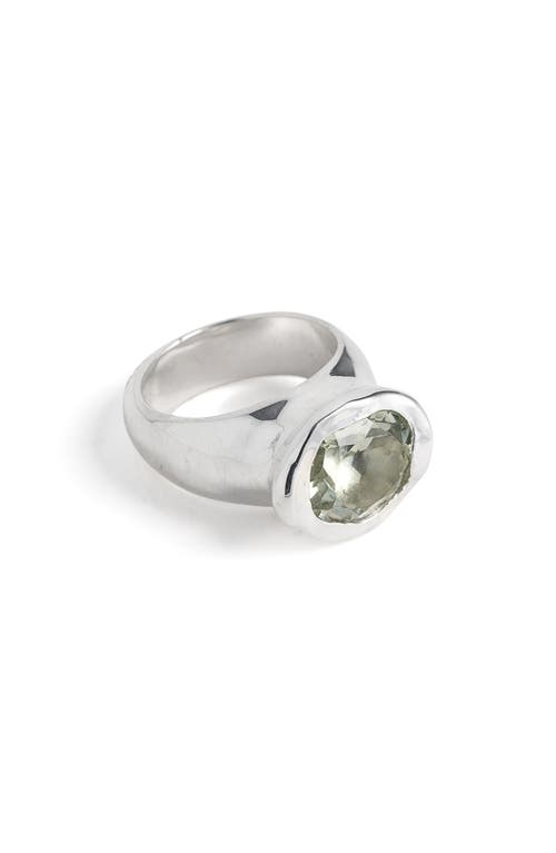 Faris Grand Cubic Zirconia Ring In Sterling Silver