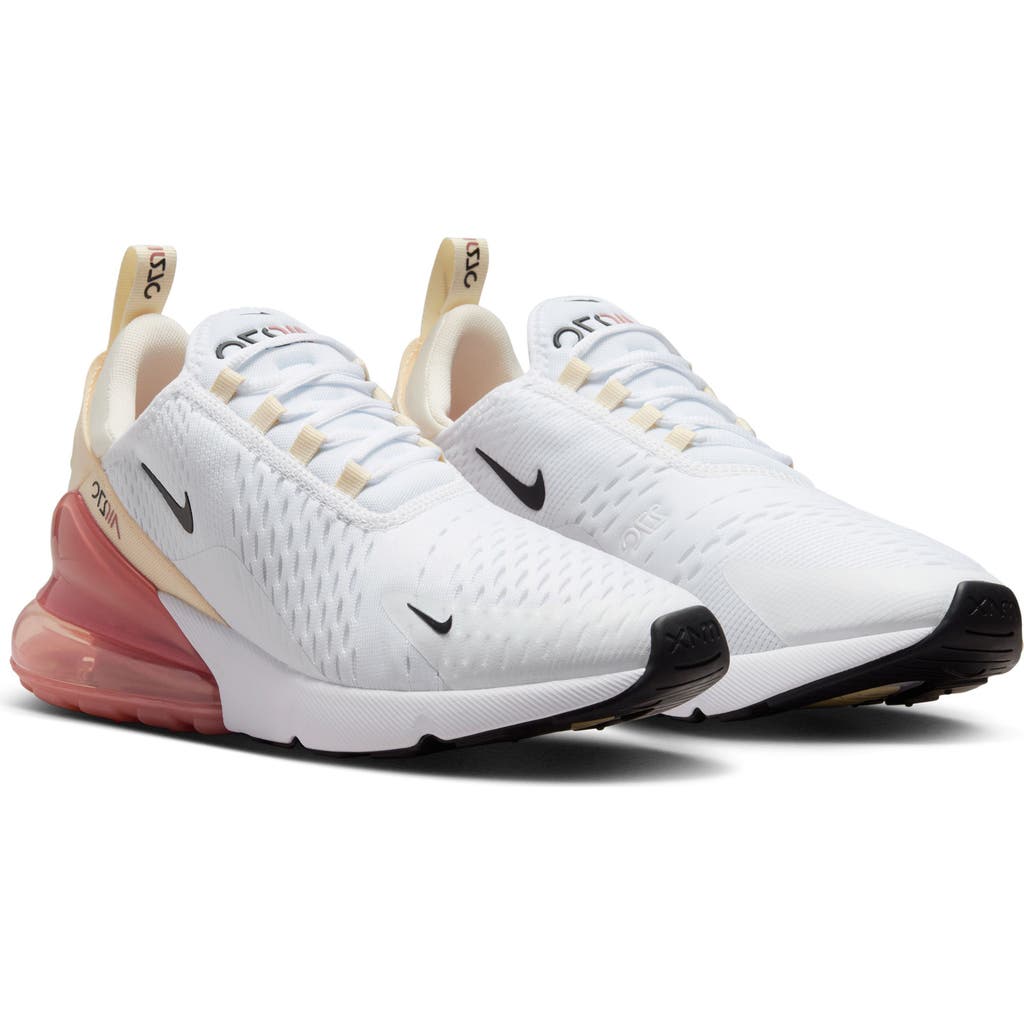 Nike Women's Air Max 270 Casual Sneakers From Finish Line In White/black/ivory