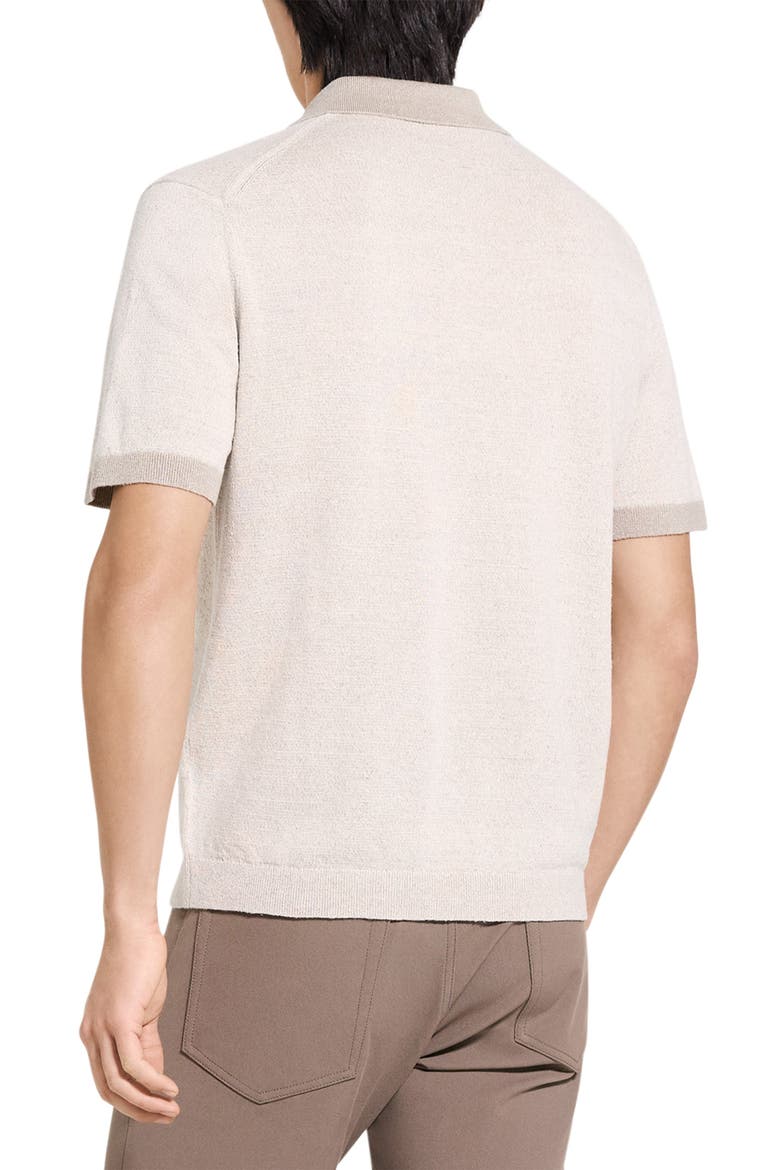 Linen & Silk Polo, Alternate, color, SILVER CLOUD
