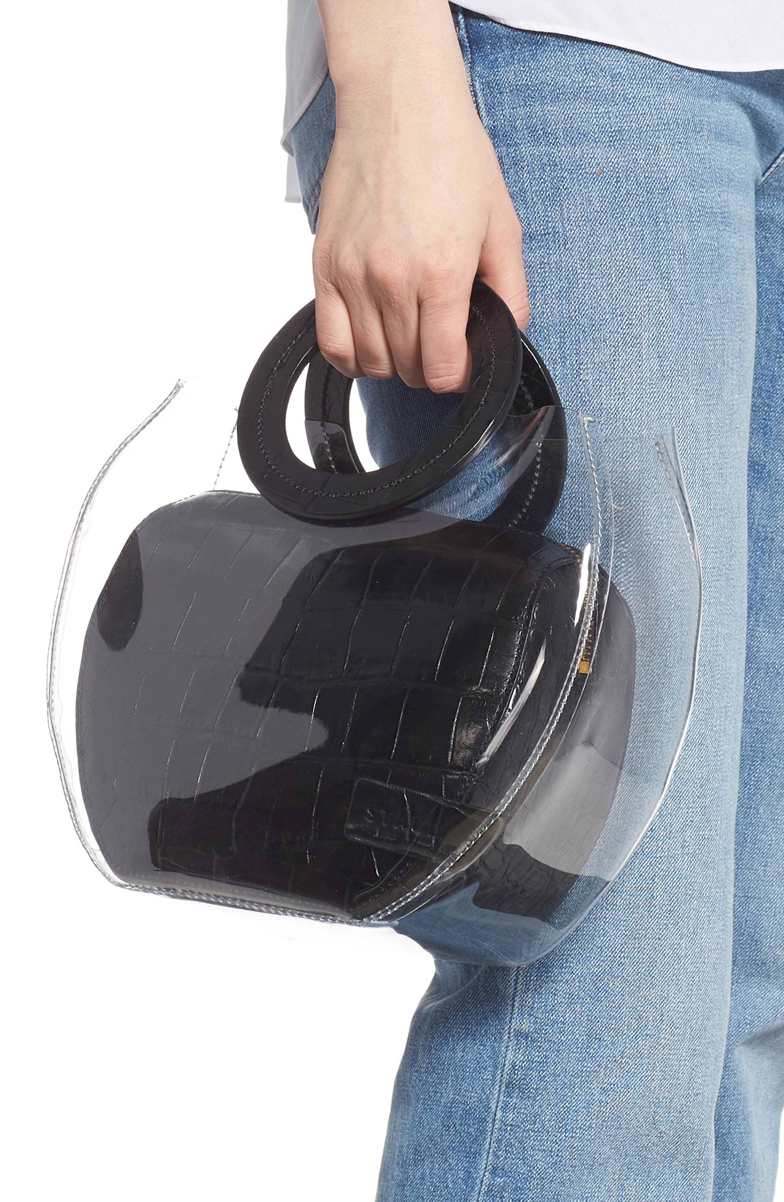 STAUD Frida Transparent Handbag, Alternate, color, 