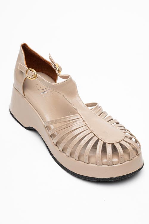 Prologue Shoes Aniel Platform Wedge Sandal In Pink