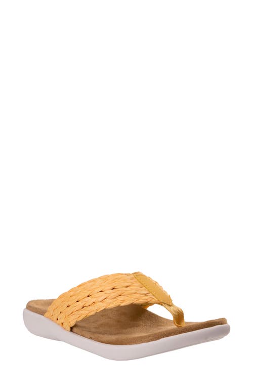 Revitalign Yumi Raffia Flip Flop In Gold