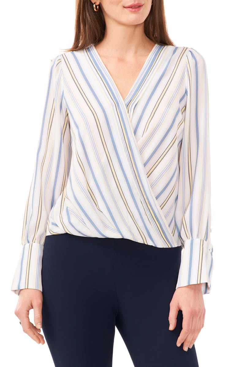 Halogen<sup>®</sup> Stripe Surplice Top, Main, color,