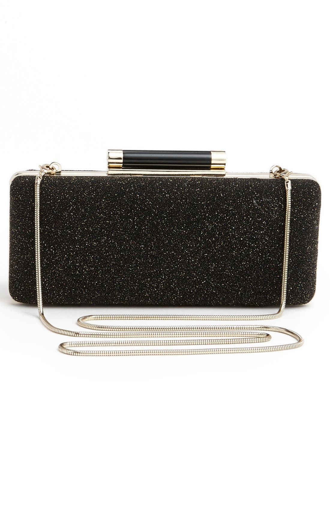 'Tonda - Diamond Dust' Clutch, Alternate, color, BLACK