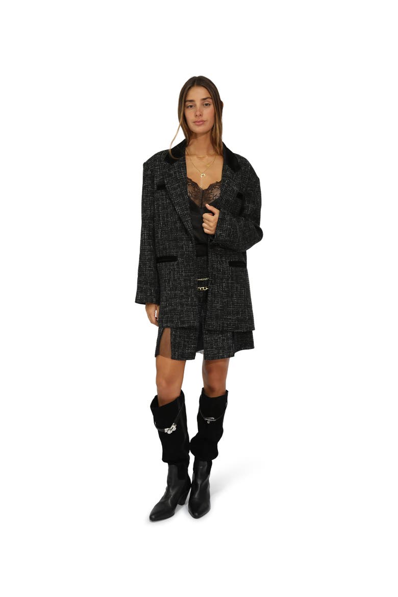 Set Me Free Tweed Skirt, Alternate, color, Black