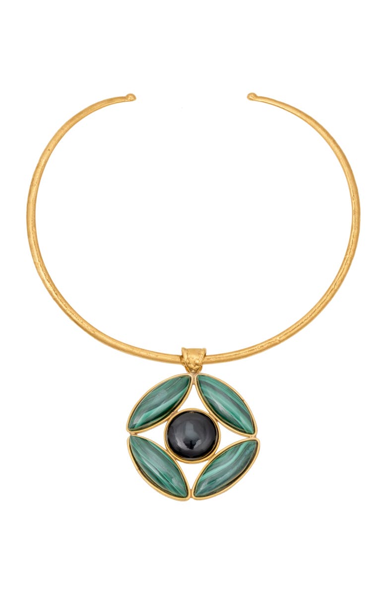 SYLVIA TOLEDANO Marquise Necklace, Main, color, Malachite/Black Onyx