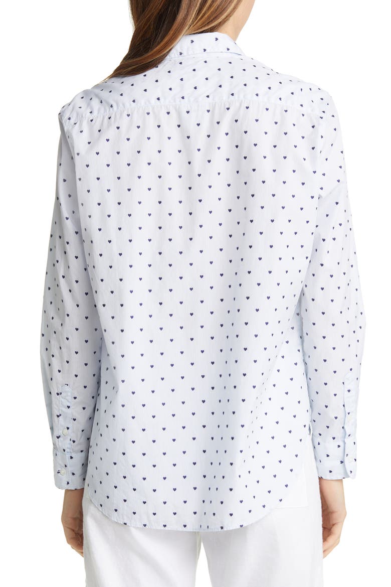 Eileen Heart Print Relaxed Button-Up Shirt, Alternate, color, BLUE STRIPE W/ HEARTS