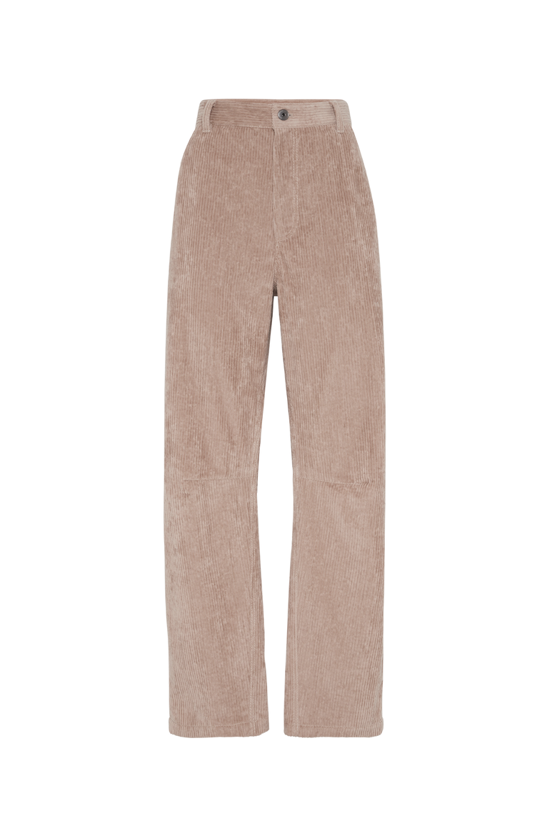 Soft Curved trousers, Main, color, Brown