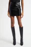 L'AGENCE Gerard Croc Embossed Faux Leather Miniskirt