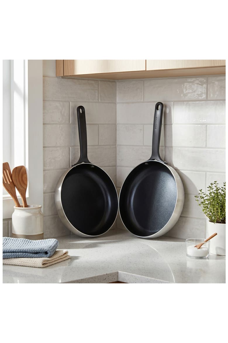 Belly Tri-Ply Stainless Steel 2-Piece Fry Pan Set, Alternate, color, SMOKEY BLACK