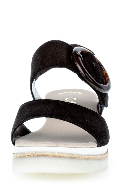 Gabor Strappy Wedge Sandal In Black