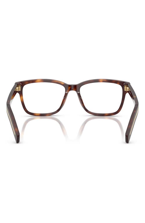 Prada 53mm Rectangular Optical Glasses In Havana