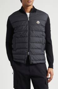 Moncler Padded Mixed Media Zip Cardigan