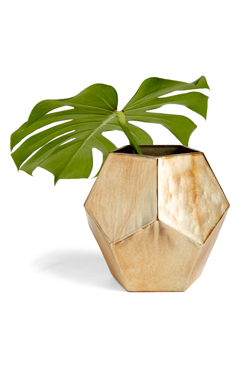 Treasure & Bond Medium Geo Metallic Glass Vase, Main, color, 