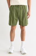 MALBON Arena Stripe Pleated Shorts