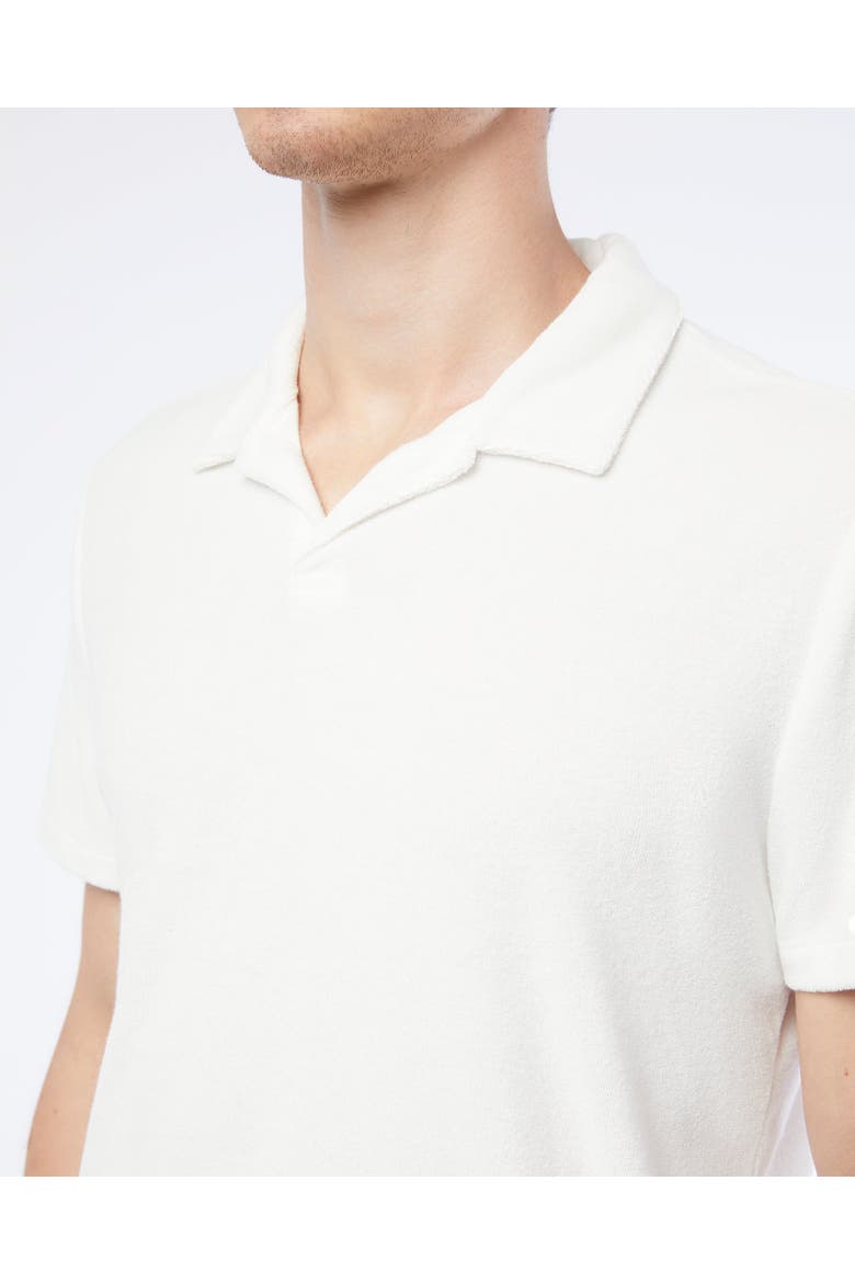 Towel Terry Johnny Collar Polo, Alternate, color, WHITE
