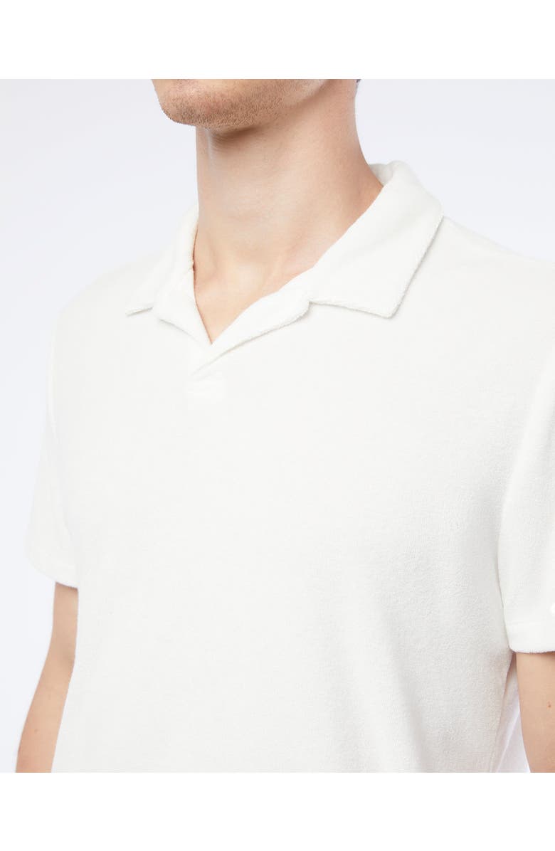 Onia Towel Terry Johnny Collar Polo, Alternate, color, White