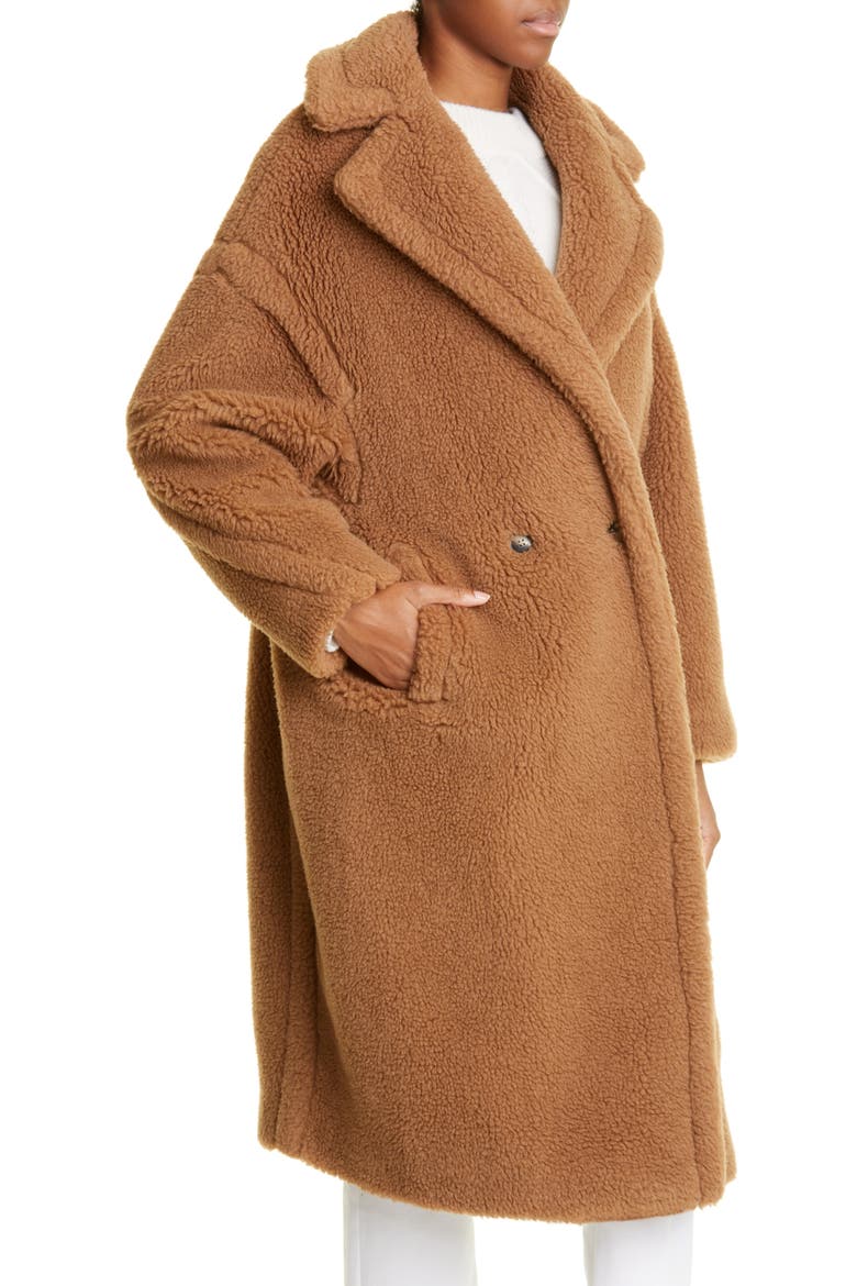 Teddy Bear Icon Faux Fur Coat, Alternate, color, CAMEL
