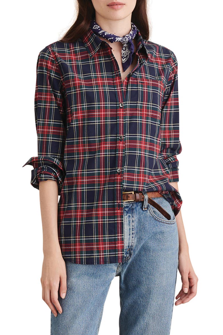 Standard Plaid Shirt, Main, color, NAVY/ RED/ GREEN