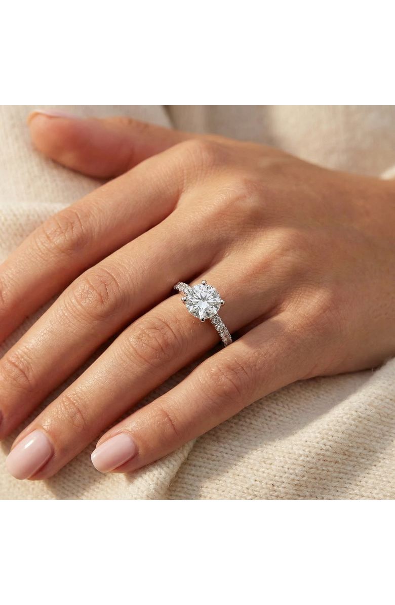 Bliss Diamond Certified 2 1/2Ct Diamond Cathedral Engagement Ring 14k Gold Lab Grown, Alternate, color, 14K White Gold