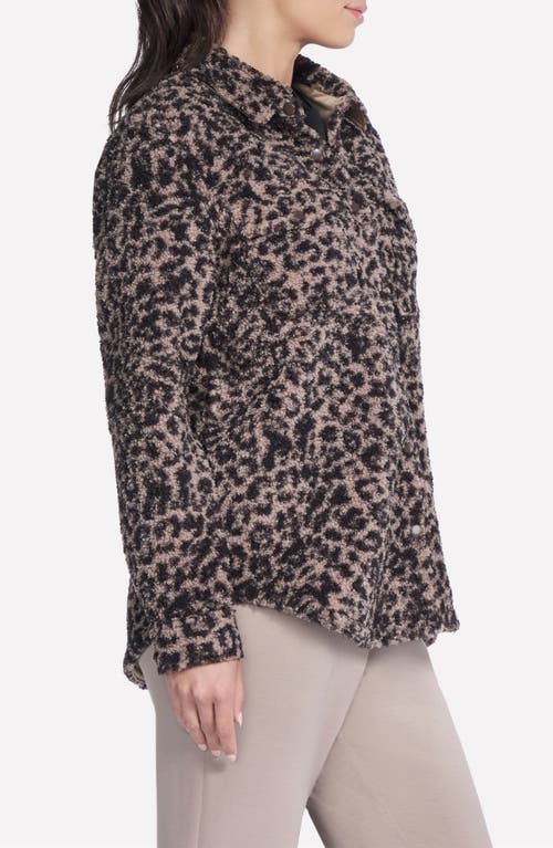 Skechers On The Go Cheetah Faux Shearling Shirt Jacket In Brown