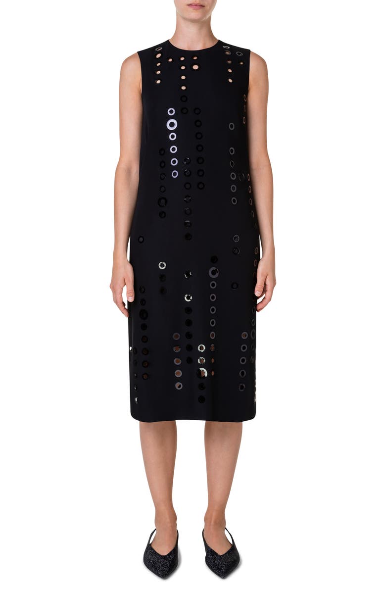 Akris punto Circle Cutout Midi Dress, Main, color,