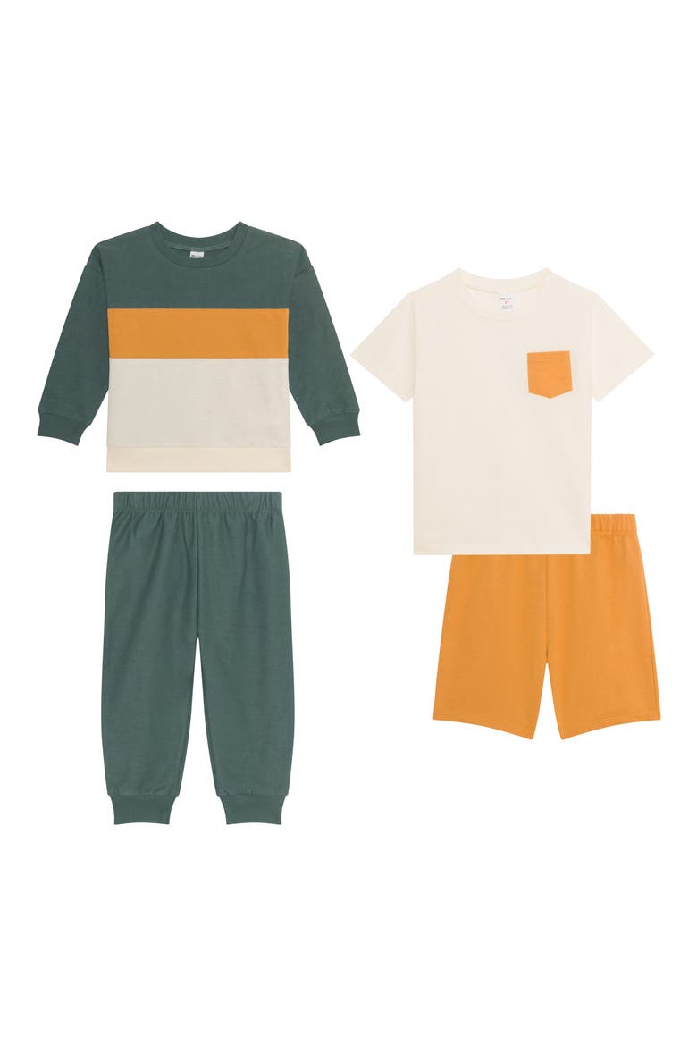 Kids' 4-Piece Knit Set, Main, color, TURQUOISE/ ORANGE
