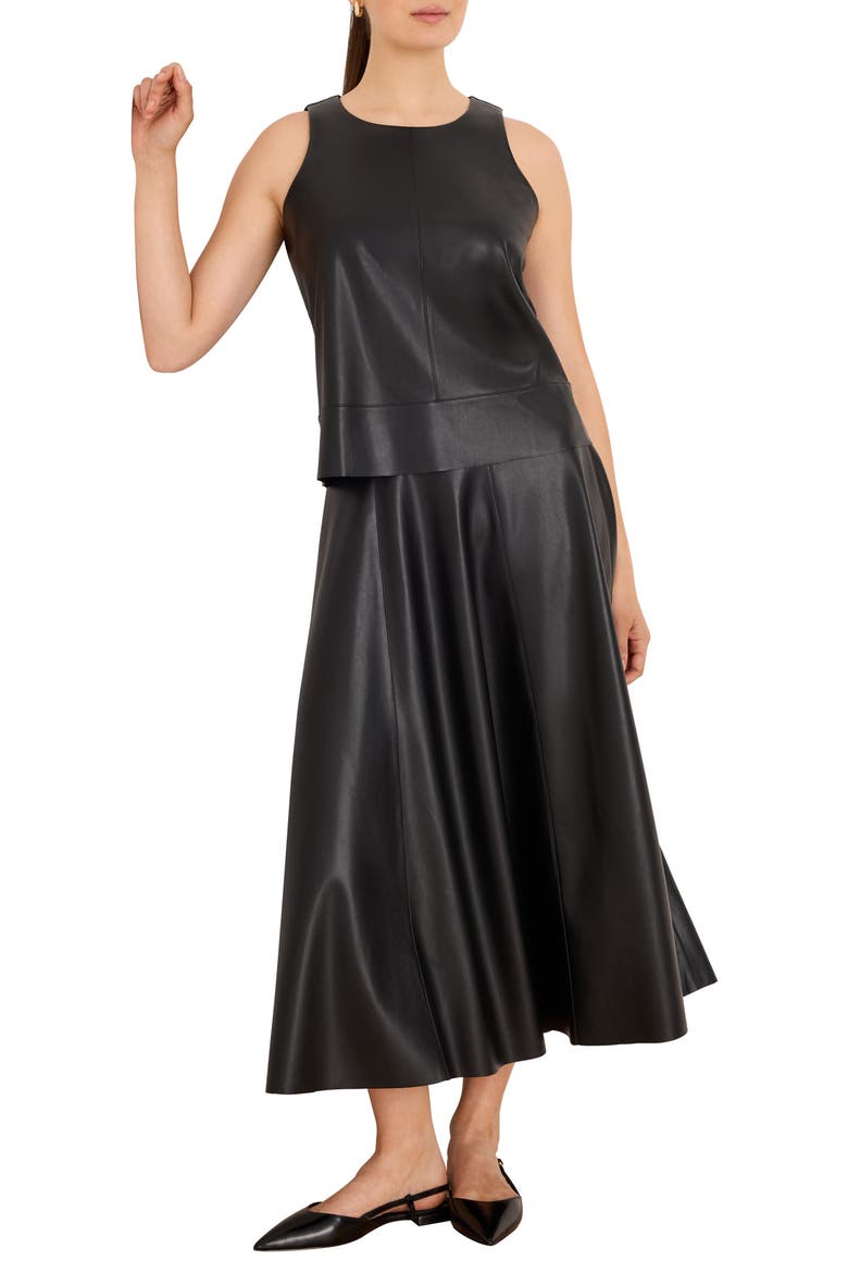 Faux Leather Sleeveless Top, Alternate, color, BLACK ONYX