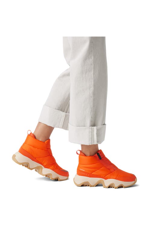 Sorel Kinetic Impact Waterproof Zip Bootie In Orange