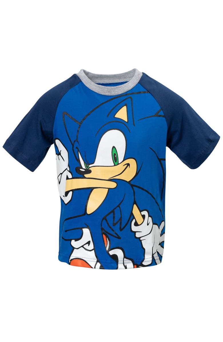 SEGA Sonic the Hedgehog T-Shirt & French Terry Shorts Set, Alternate, color, Blue/Gray