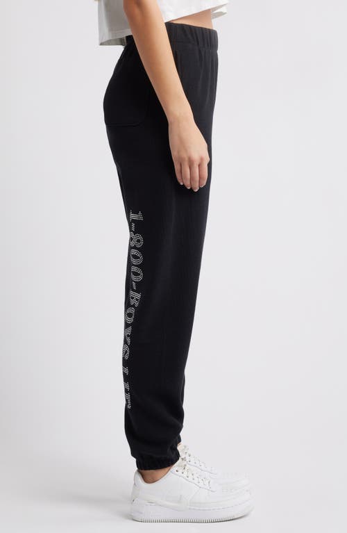 Boys Lie 1-800 Mac Embellished Slim Cotton Graphic Joggers In Black