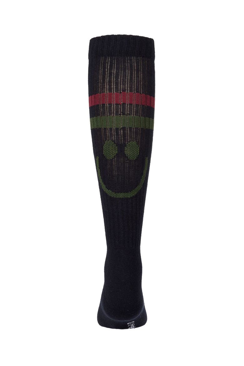 Smile Stripe Knee High Sock, Main, color, Navy