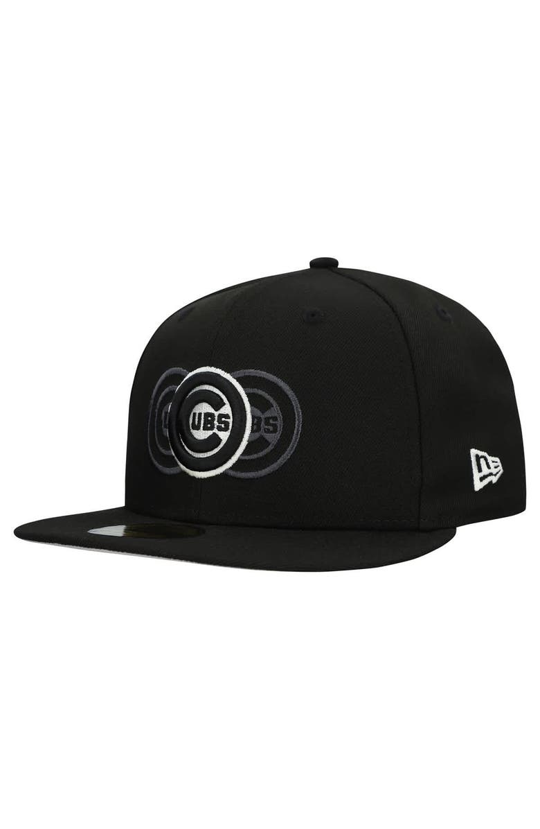 New Era Men's New Era Black Chicago Cubs Tri-Hit 59FIFTY Fitted Hat, Main, color, Black