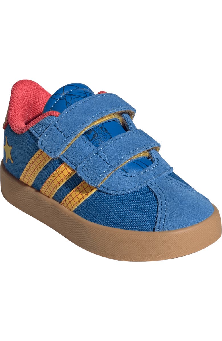 adidas Kids' VL Court Woody Toy Story Sneaker, Main, color, Royal/ Gold/ Lucid Red