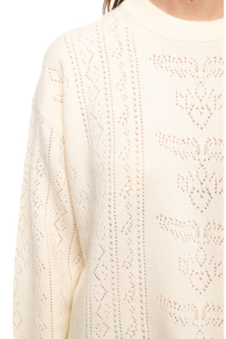 Markuz Pointelle Crewneck Sweater, Alternate, color, ECRU