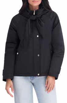 Quilted Satin Jacket with Bow