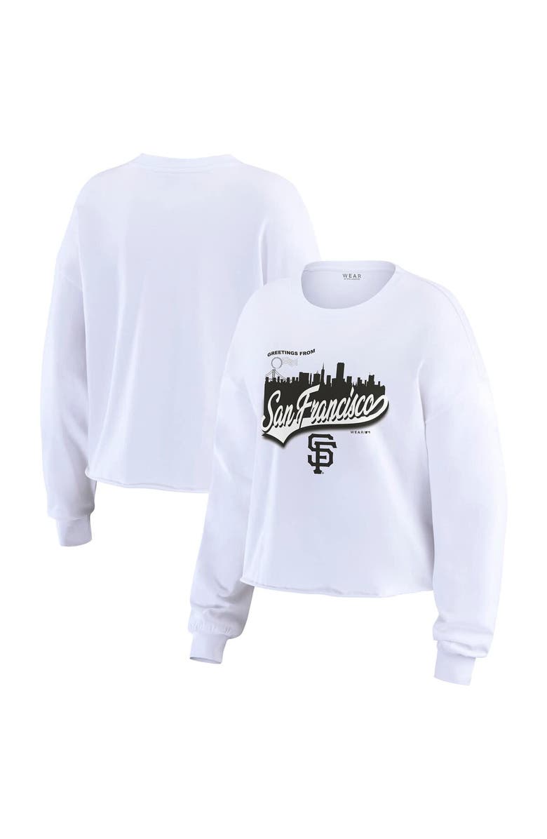 WEAR by Erin Andrews Women's WEAR by Erin Andrews White San Francisco Giants Domestic Postcard Long Sleeve T-Shirt, Main, color, White