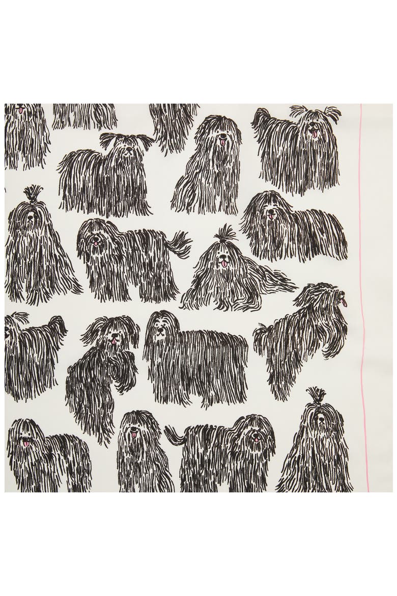 best in show square silk scarf, Alternate, color, BLACK / CREAM